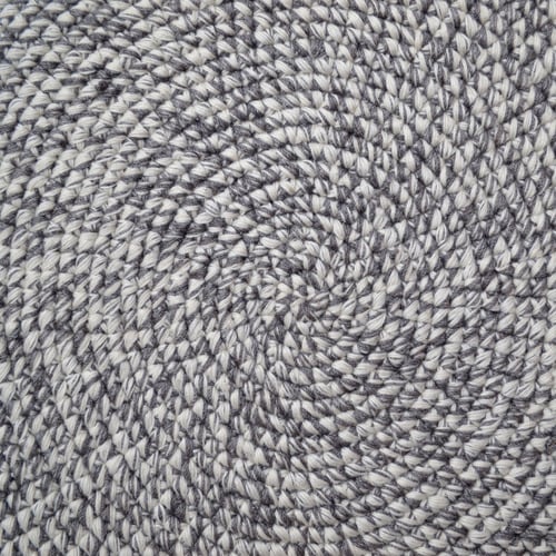 Grey Orbit Hand-Woven Indoor/Outdoor Round Rug