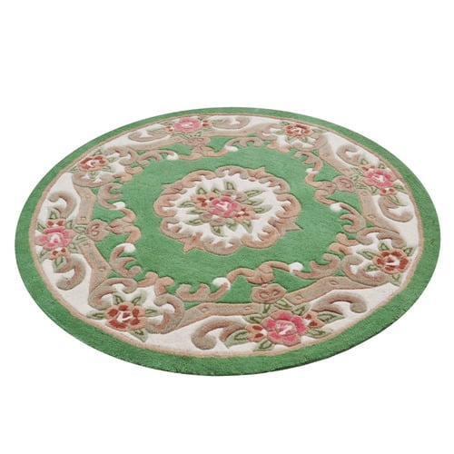 Green Lativa Hand-Tufted Wool Round Rug