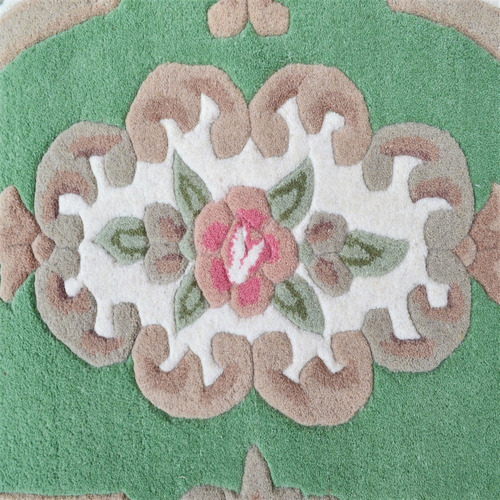 Green Lativa Hand-Tufted Wool Half-Round Rug