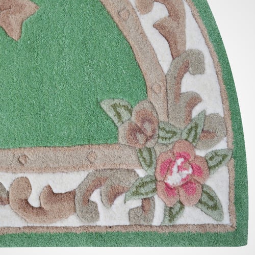 Green Lativa Hand-Tufted Wool Half-Round Rug