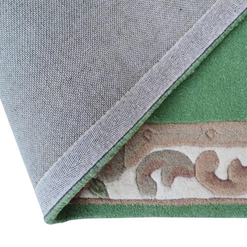 Green Lativa Hand-Tufted Wool Half-Round Rug