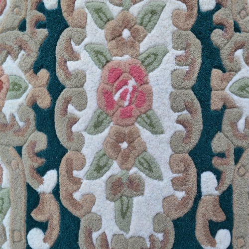 Turquoise Lativa Hand-Tufted Wool Runner