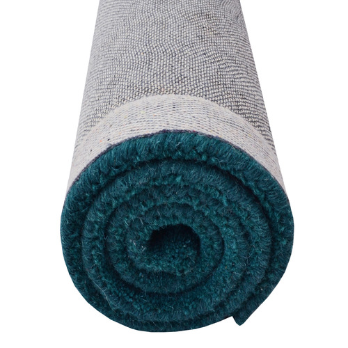 Turquoise Lativa Hand-Tufted Wool Half-Round Rug