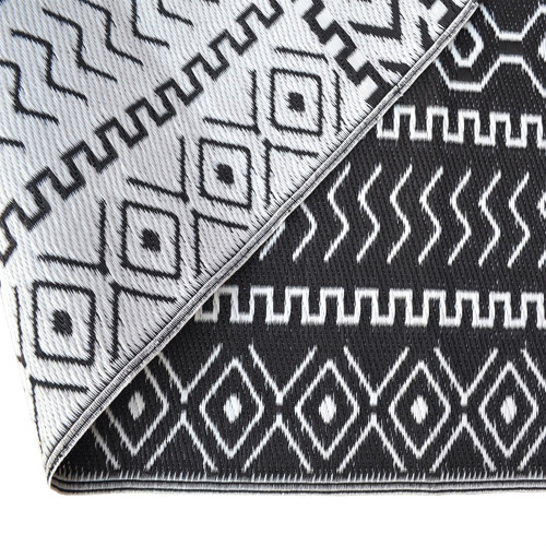 Black Fergus Reversible Outdoor Floor Mat