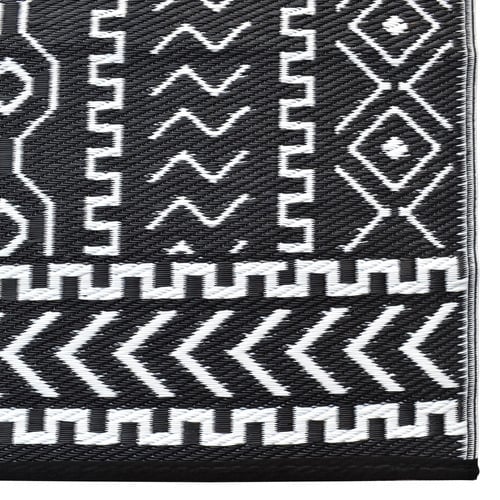 Black Fergus Reversible Outdoor Floor Mat