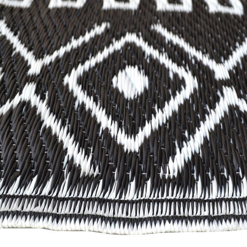 Black Fergus Reversible Outdoor Floor Mat