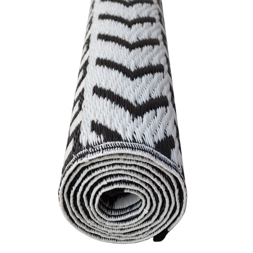 Black Fergus Reversible Outdoor Floor Mat