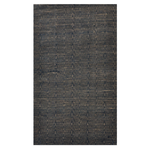 Black Chevron Mae Hand-Woven Jute Rug