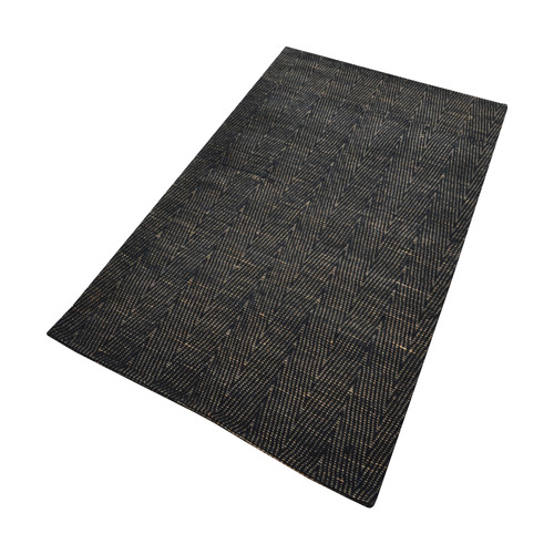 Black Chevron Mae Hand-Woven Jute Rug