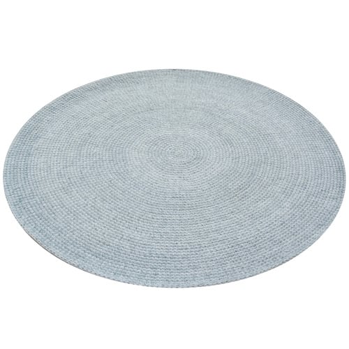 Platinum Shilom Hand-Woven Round Rug