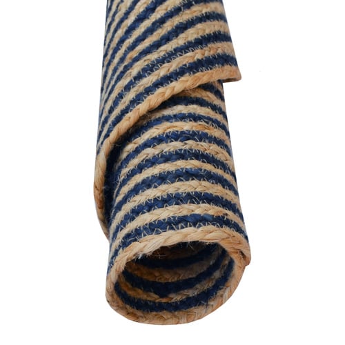 Navy Lien Hand-Woven Jute Round Rug