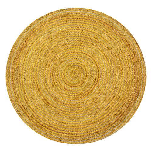 Gold Lien Hand-Woven Jute Round Rug