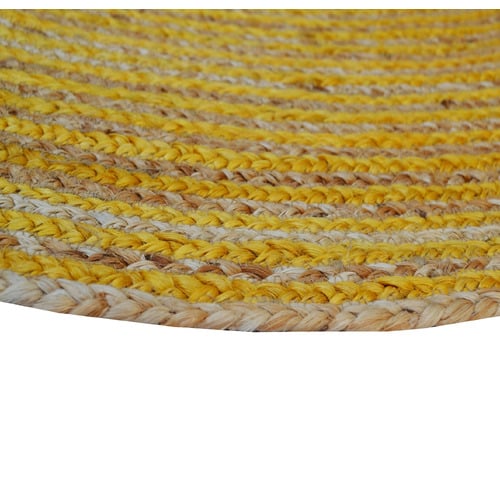 Gold Lien Hand-Woven Jute Round Rug