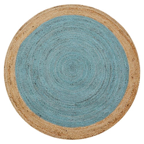 George Border Hand-Woven Round Rug