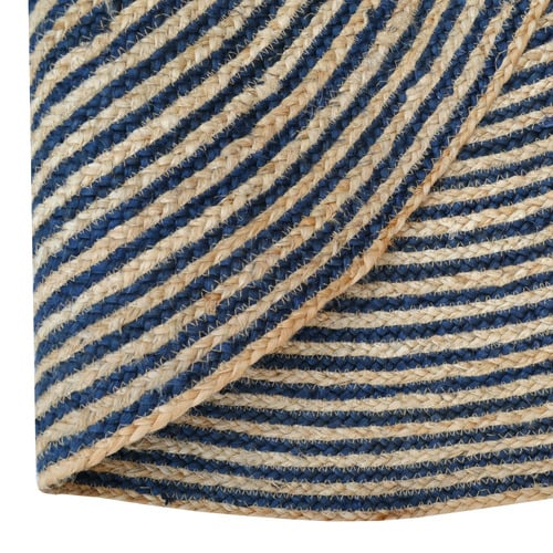 Navy Lien Hand-Woven Jute Round Rug
