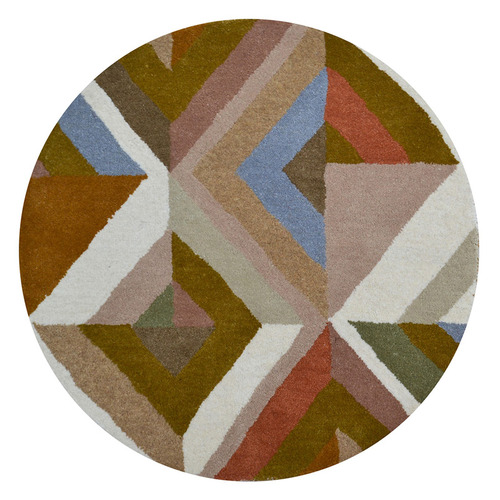 Cream Multi Correy Hand-Tufted Wool Round Rug