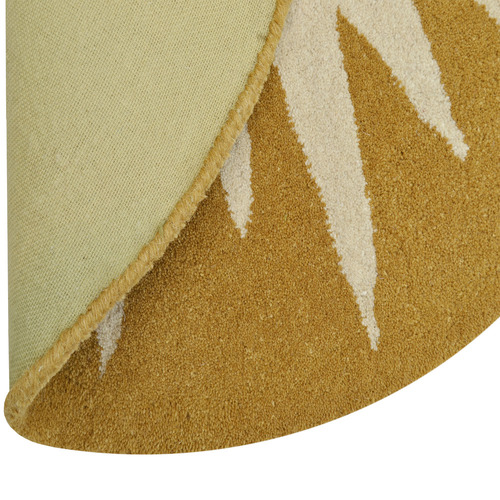 Cream Mustard Yellow Vera Hand-Tufted Wool Round Rug