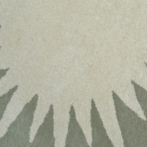 Cream Sea Green Vera Hand-Tufted Wool Round Rug