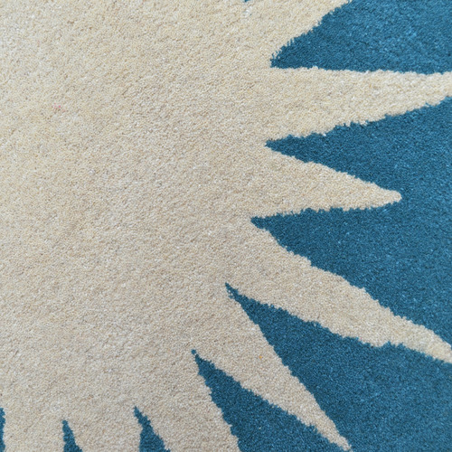 Ivory Turquoise Vera Hand-Tufted Wool Round Rug