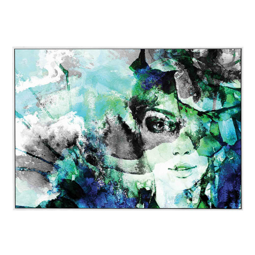 Aqua Fem Framed Canvas Wall Art