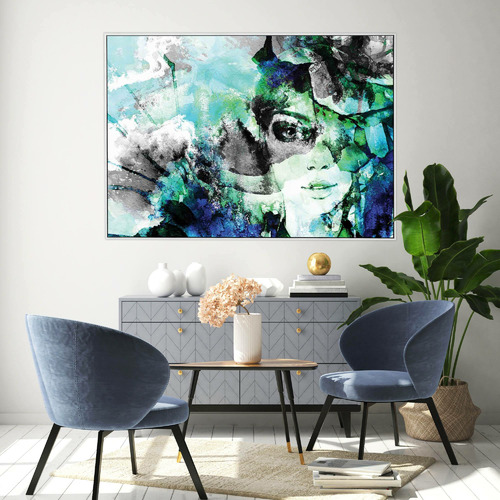 Aqua Fem Framed Canvas Wall Art