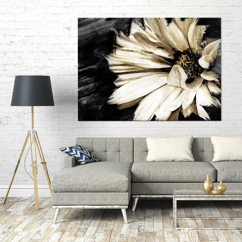 Cream Petal Unframed Canvas Wall Art