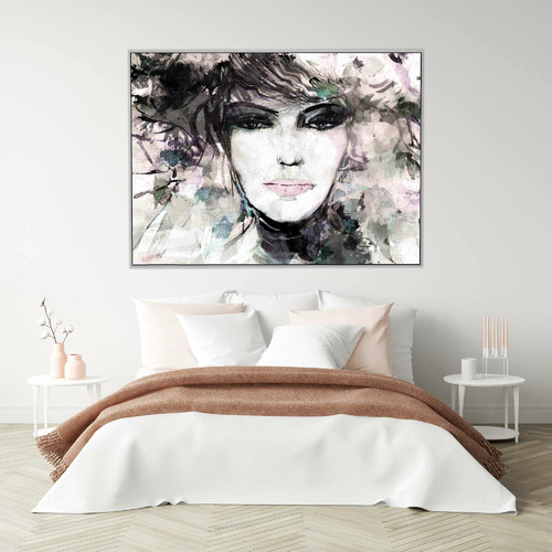 Mauve Fem Framed Canvas Wall Art