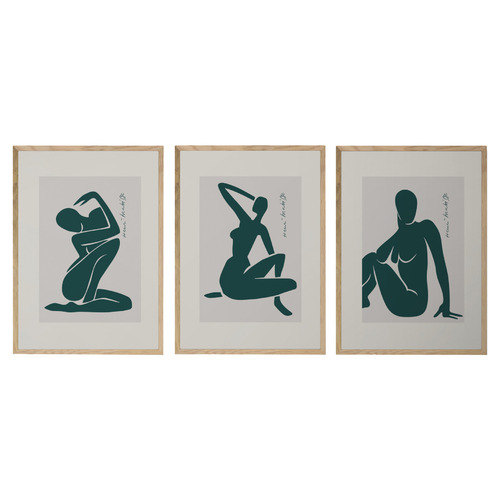 Green Cut-Outs Printed Wall Art by Henri Matisse Triptych
