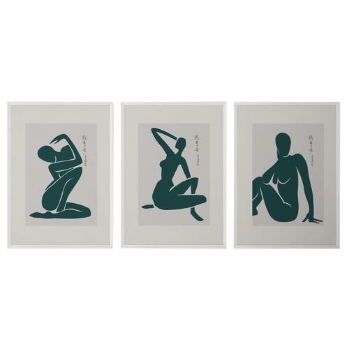 Green Cut-Outs Printed Wall Art by Henri Matisse Triptych