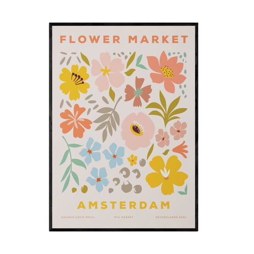 Amsterdam Flower Market Printed Wall Art