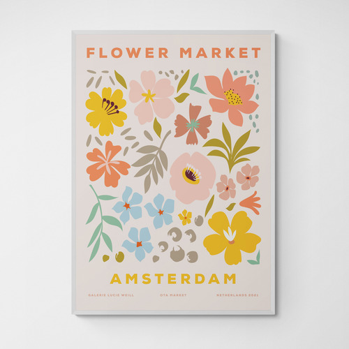 Amsterdam Flower Market Printed Wall Art