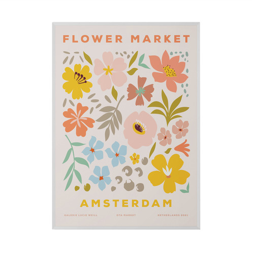 Amsterdam Flower Market Printed Wall Art