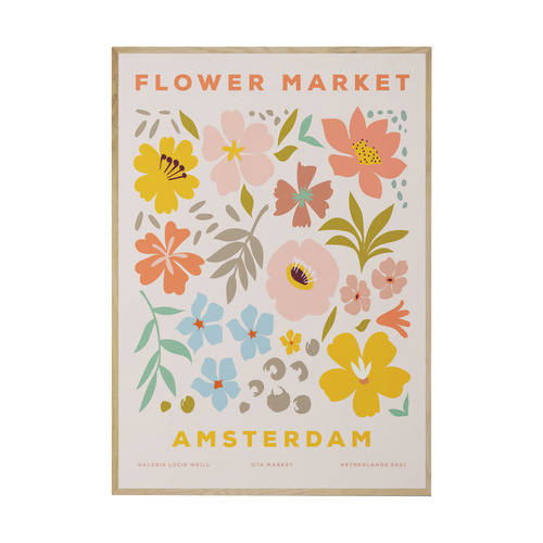 Amsterdam Flower Market Printed Wall Art
