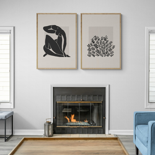 Black Cut-Outs Printed Wall Art by Henri Matisse Diptych