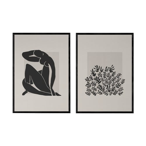 Black Cut-Outs Printed Wall Art by Henri Matisse Diptych