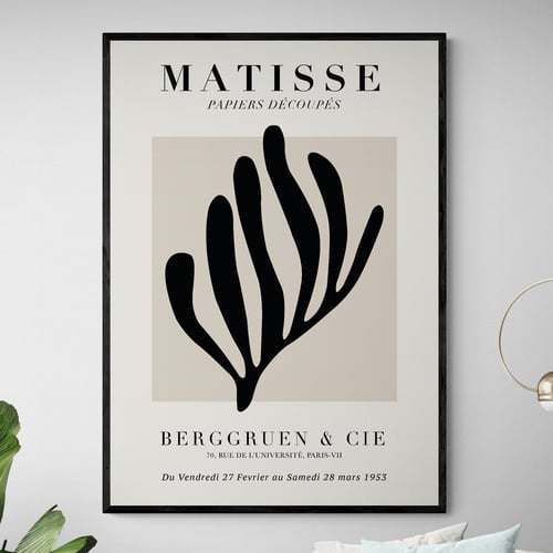 Black Coral Printed Wall Art by Henri Matisse