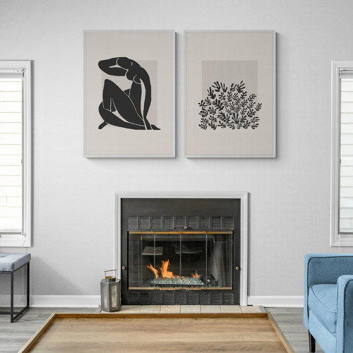 Black Cut-Outs Printed Wall Art by Henri Matisse Diptych