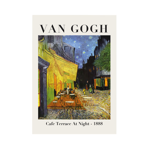 Cafe Terrace Printed Wall Art by Van Gogh