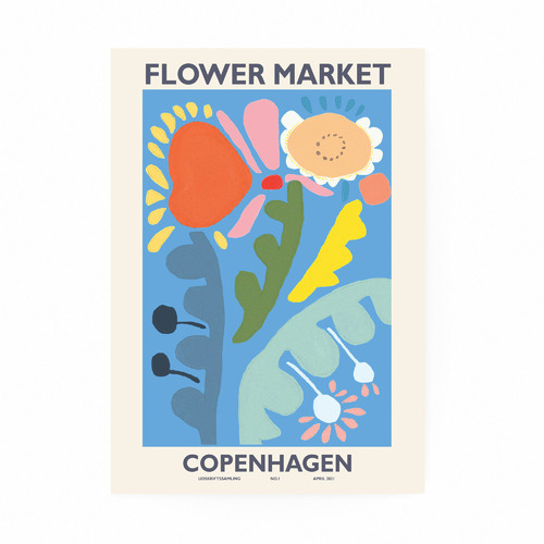 Copenhagen Flower Market Printed Wall Art