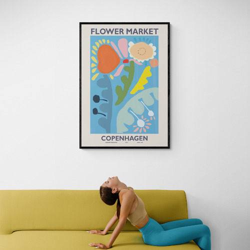 Copenhagen Flower Market Printed Wall Art