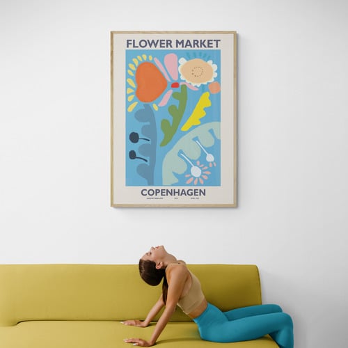 Copenhagen Flower Market Printed Wall Art