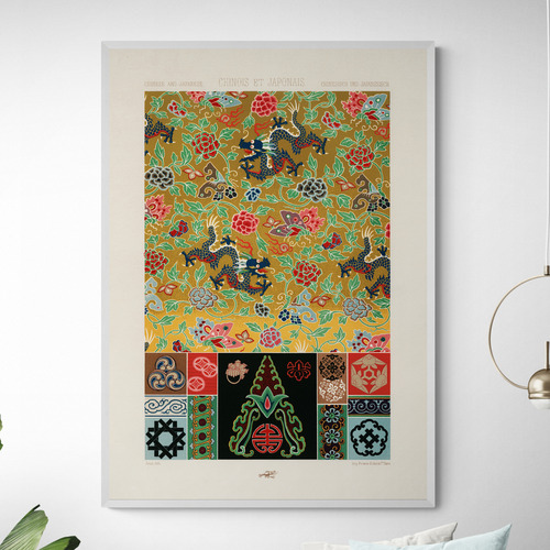 Japanese Pattern Printed Wall Art by Hokusai