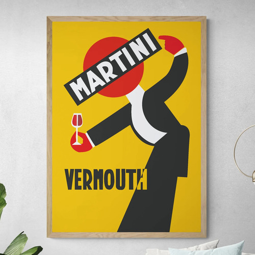 Yellow Martini Vermouth Printed Wall Art Temple & ster