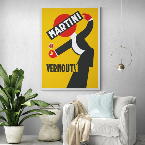 Yellow Martini Vermouth Printed Wall Art Temple & ster