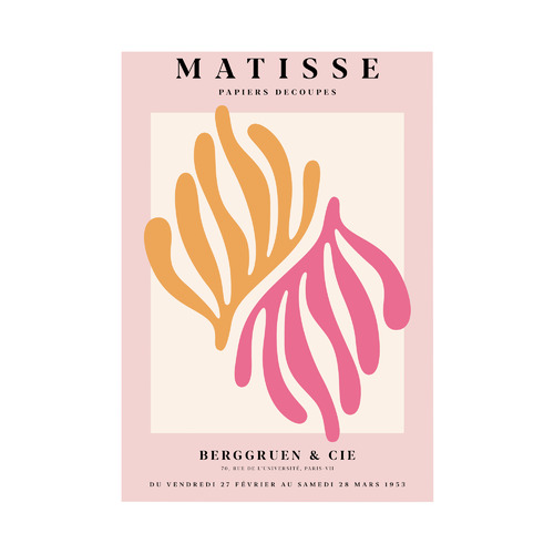 Pink Coral Printed Wall Art by Henri Matisse