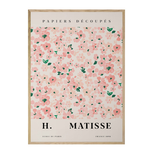 Pink Flowers Printed Wall Art by Henri Matisse