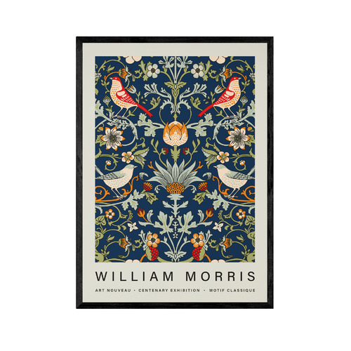 Red Birds Printed Wall Art by William Morris
