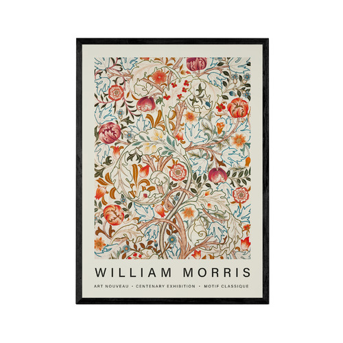 Red Flowers Printed Wall Art by William Morris