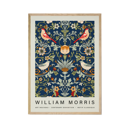 Red Birds Printed Wall Art by William Morris
