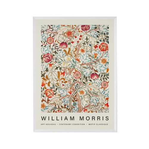 Red Flowers Printed Wall Art by William Morris